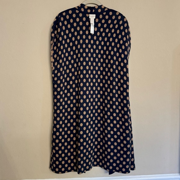 CHICOS Reversible Cardigan Size 3 XL 16 Polka Dot Striped Tan Navy - Picture 5 of 16